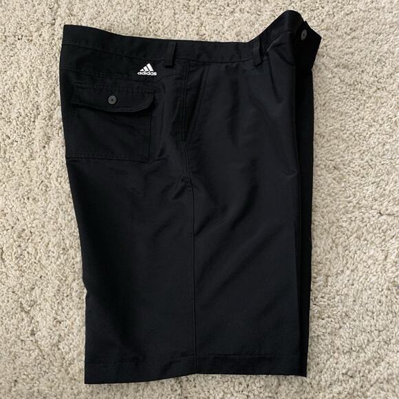 Adidas Shorts Mens Size 38 Climalite Golf Black Flat Front Lightweight Pockets - Picture 5 of 7